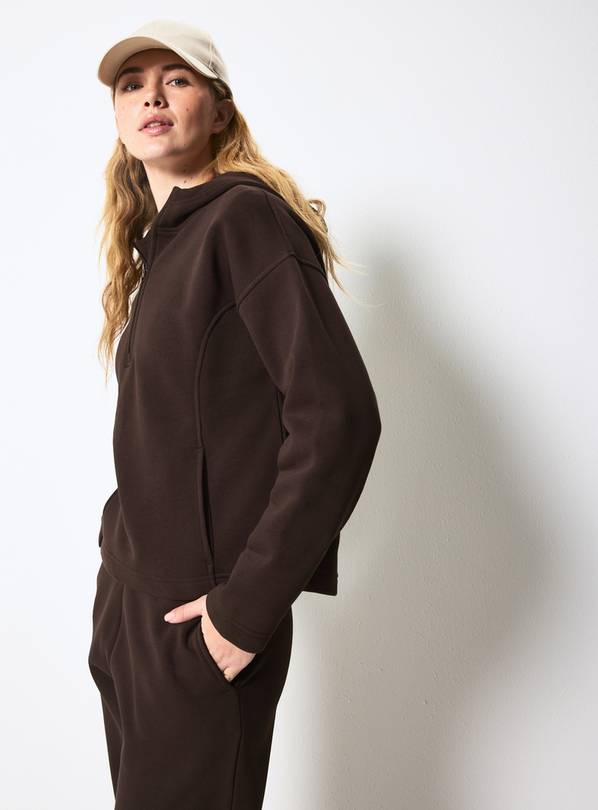 REAKTIV Chocolate Marl Brushed Sweat Hoodie XS